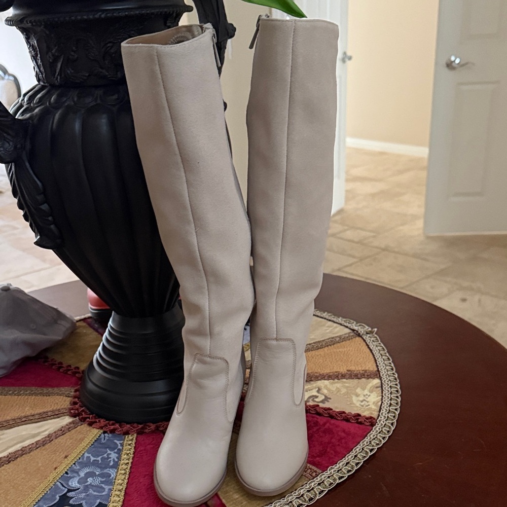 Splendid Over-the-Knee Boots in Light Beige